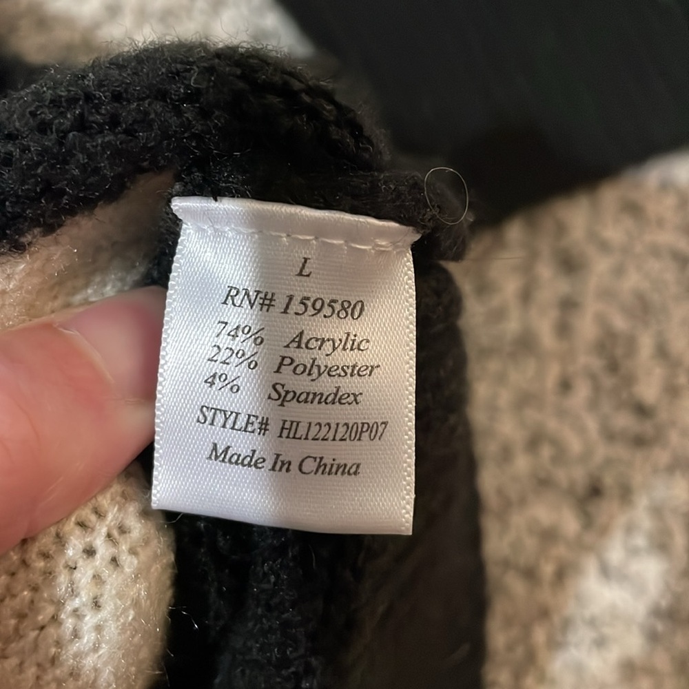 Pink Lily Color Block Sweater Size Large - image 7